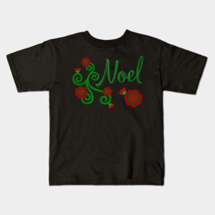 Noel Floral Christmas Art Kids T-Shirt